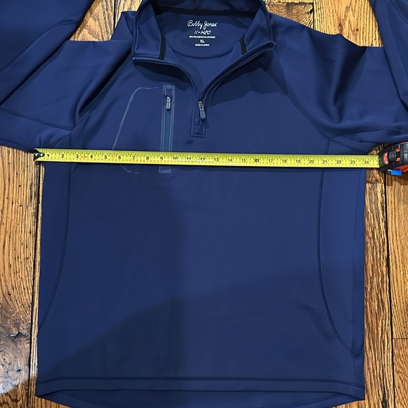 BOBBY JONES X-H20 CRAWFORD LONG SLEEVE XL QUARTER ZIP IN NAVY WITH ZIPPER POCKET - Picture 5 of 11